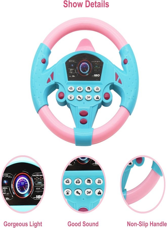 lizepto Premium Kids Driving Steering Wheel Funny Interactive Driving Wheel with Music (Pink-Blue) - Image 3